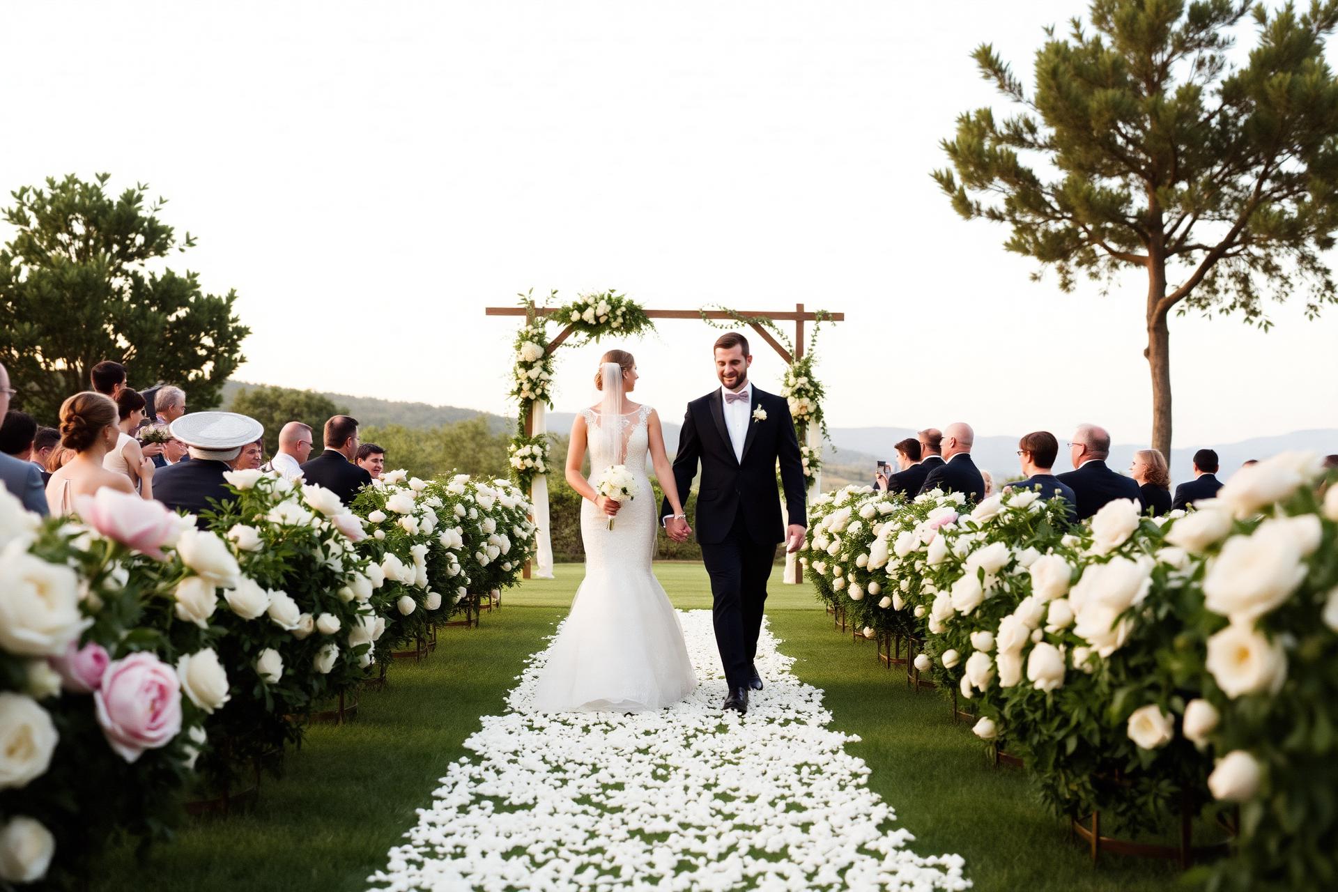 The JC's walking down the aisle on their wedding day